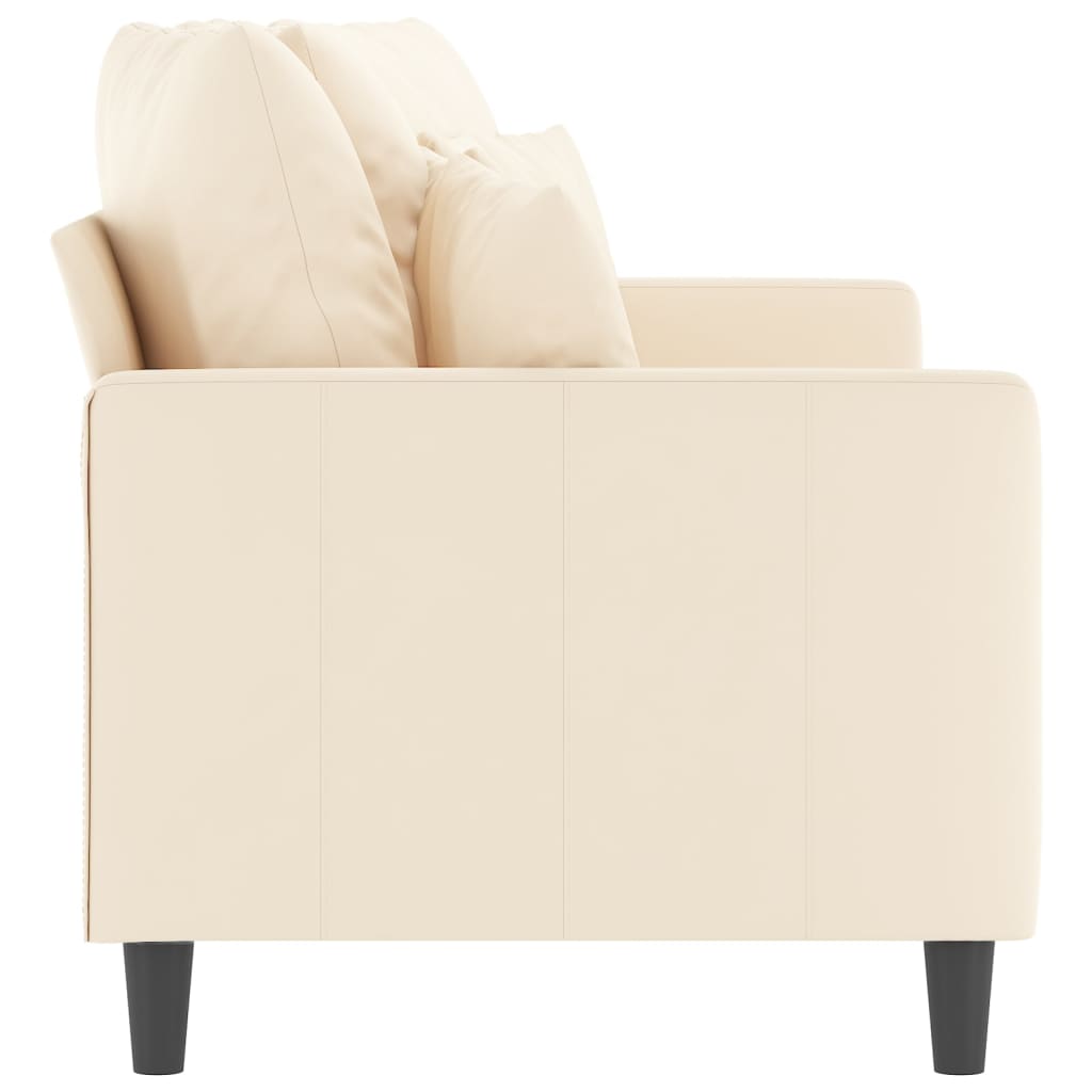 vidaXL 2-Sitzer-Sofa Creme 140 cm Samt