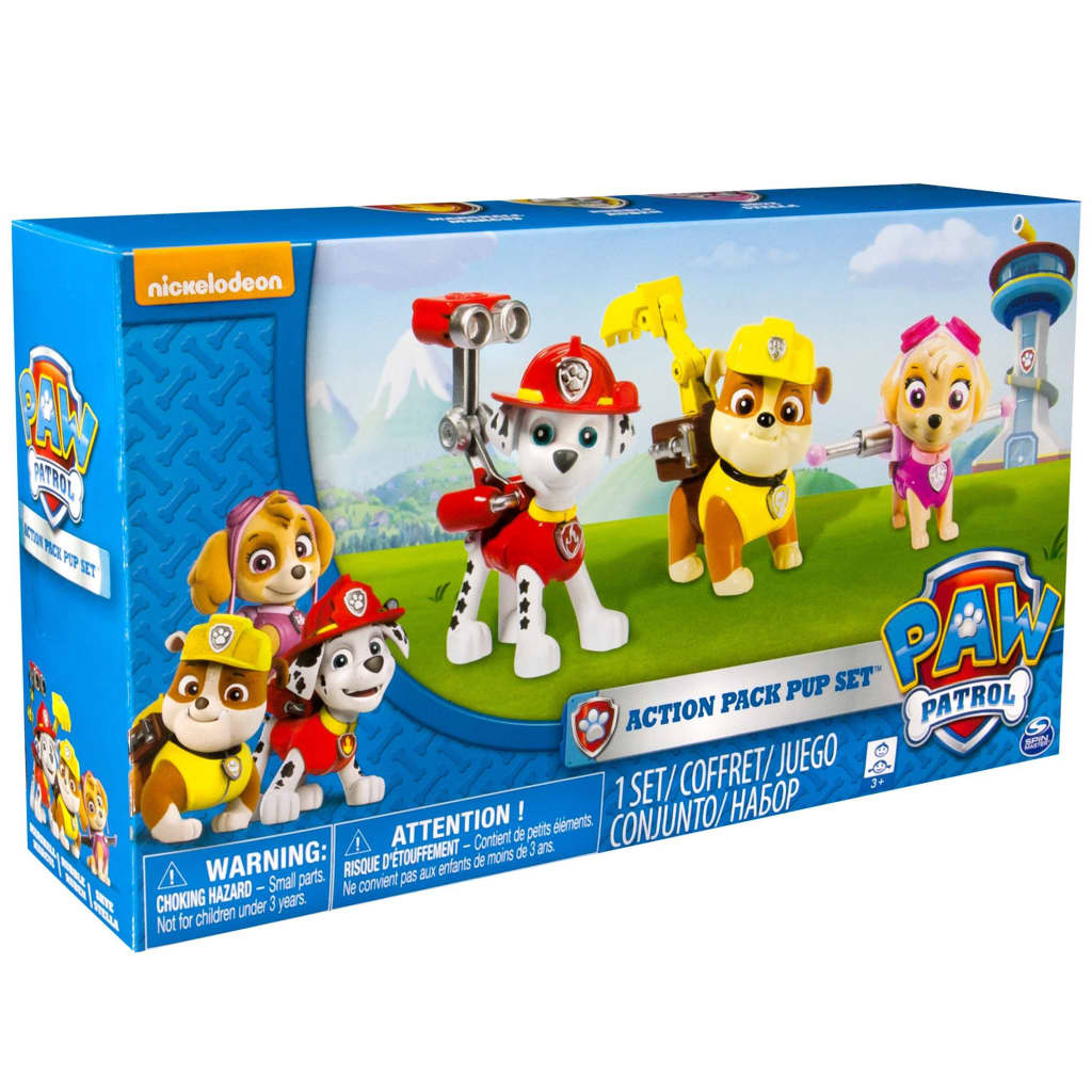 Paw Patrol Action-Pack Welpen Marshall/Skye/Rubble