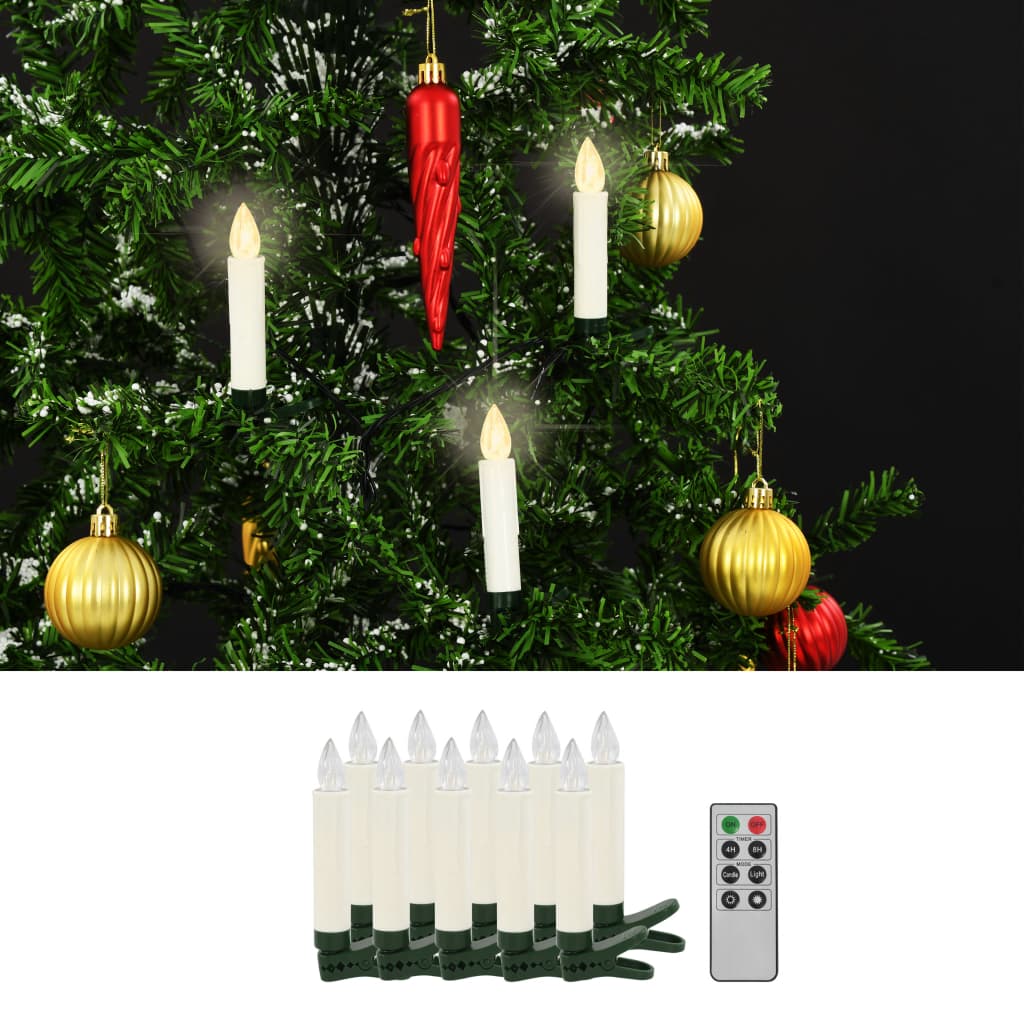 vidaXL Kabellose LED-Kerzen mit Fernbedienung 10 Stk. Warmweiß