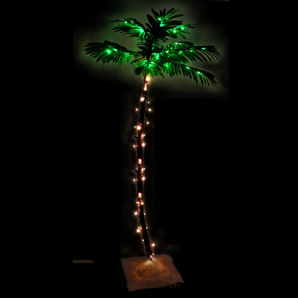 vidaXL Künstliche Palme mit 88 LEDs Warmweiß 150 cm