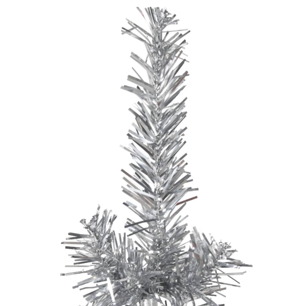 vidaXL Künstlicher Halb-Weihnachtsbaum Ständer Schlank Silbern 240 cm
