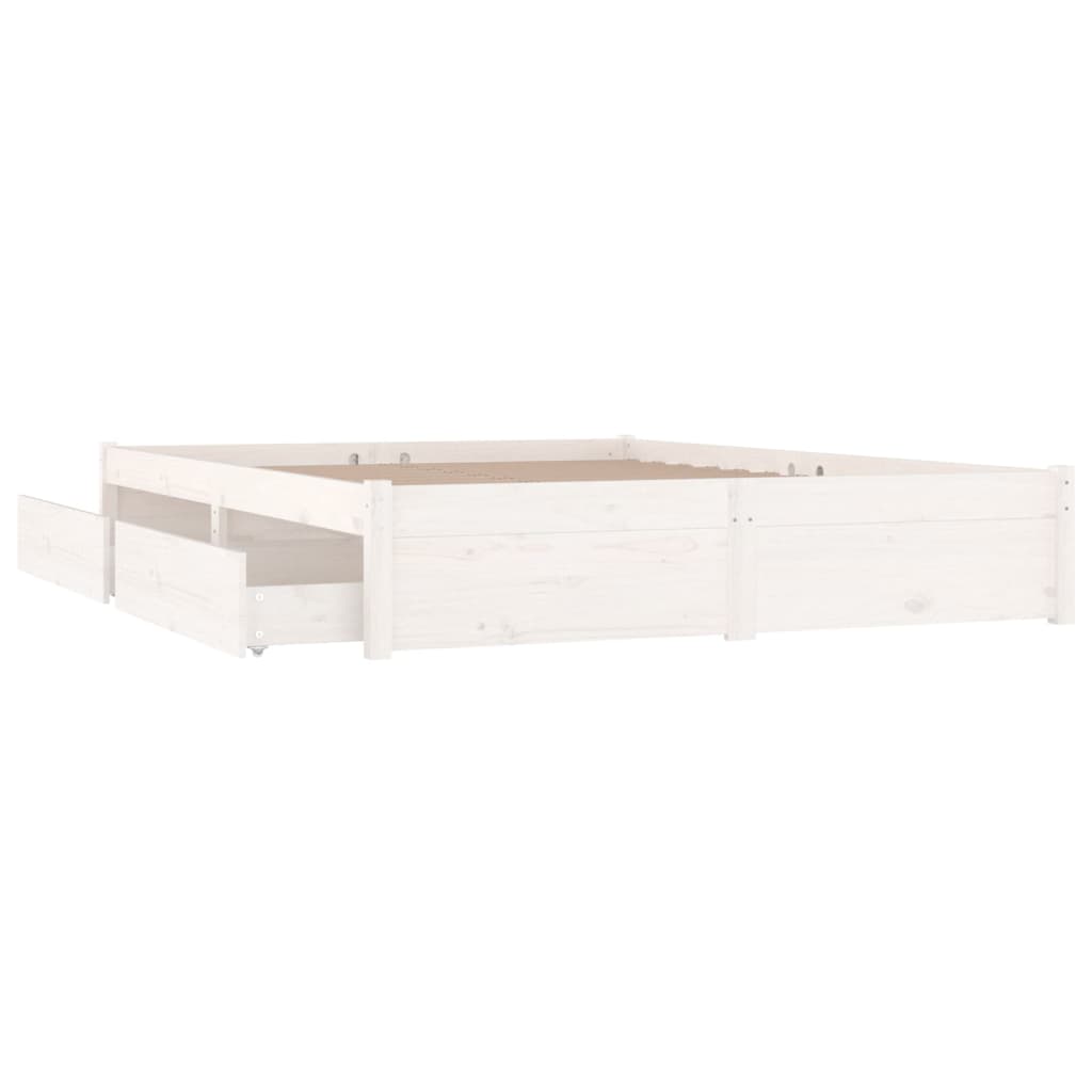 vidaXL Bett mit Schubladen Weiß 135x190 cm