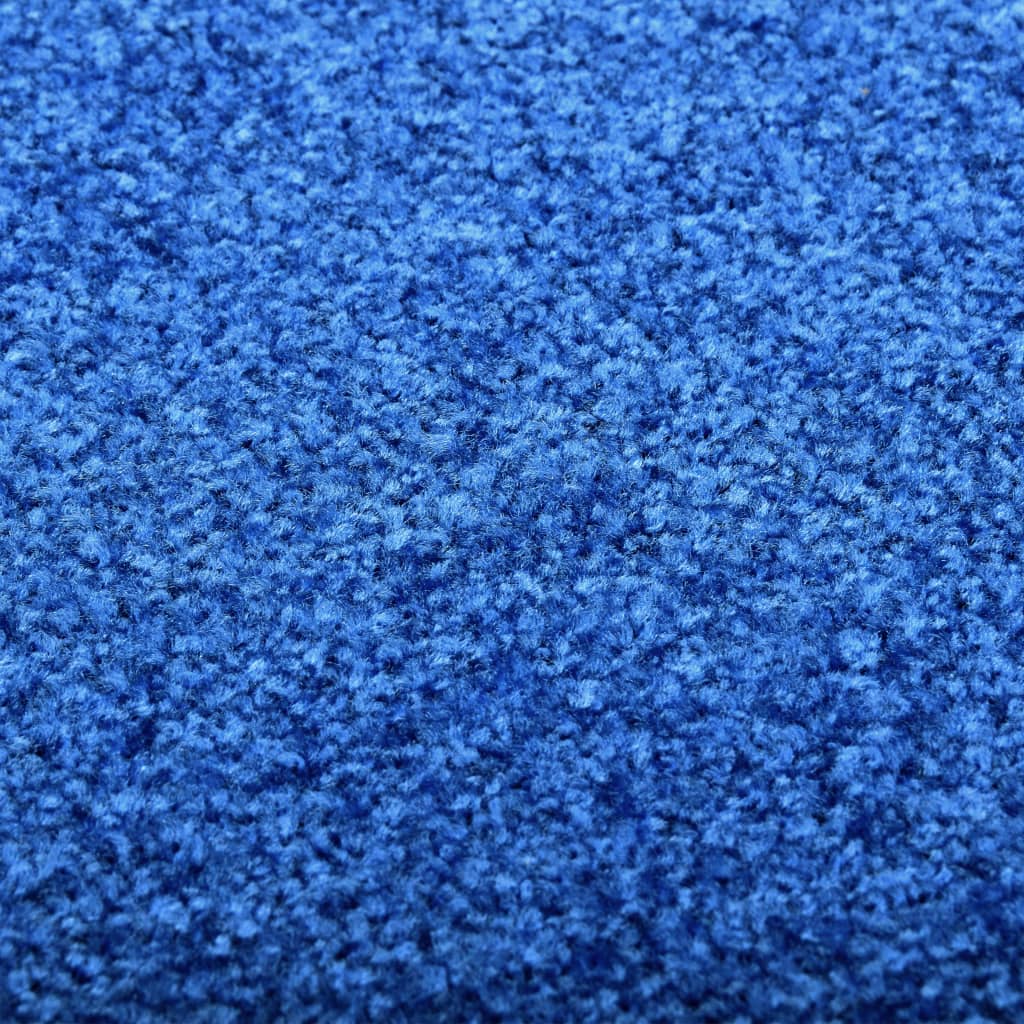 vidaXL Fußmatte Waschbar Blau 90x150 cm