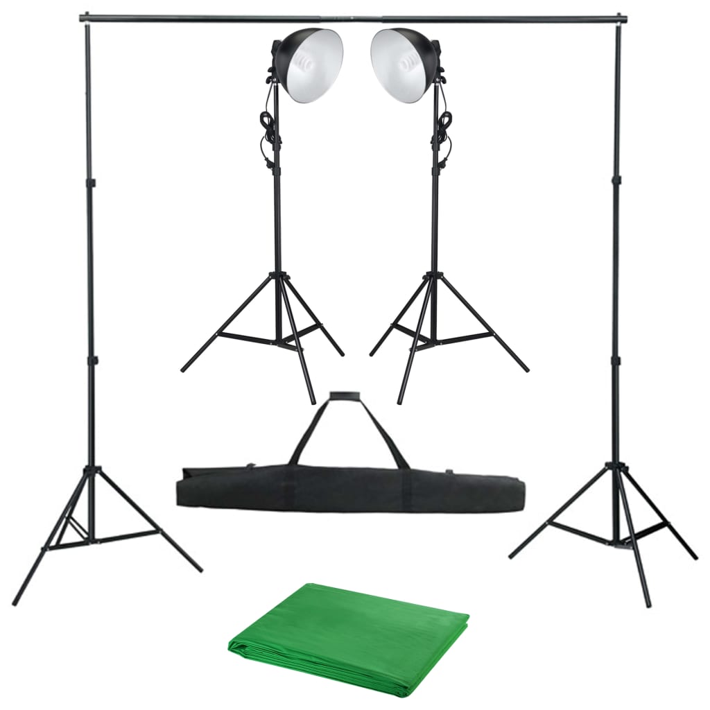 vidaXL Fotostudio-Set mit Studiolampe und Hintergrund