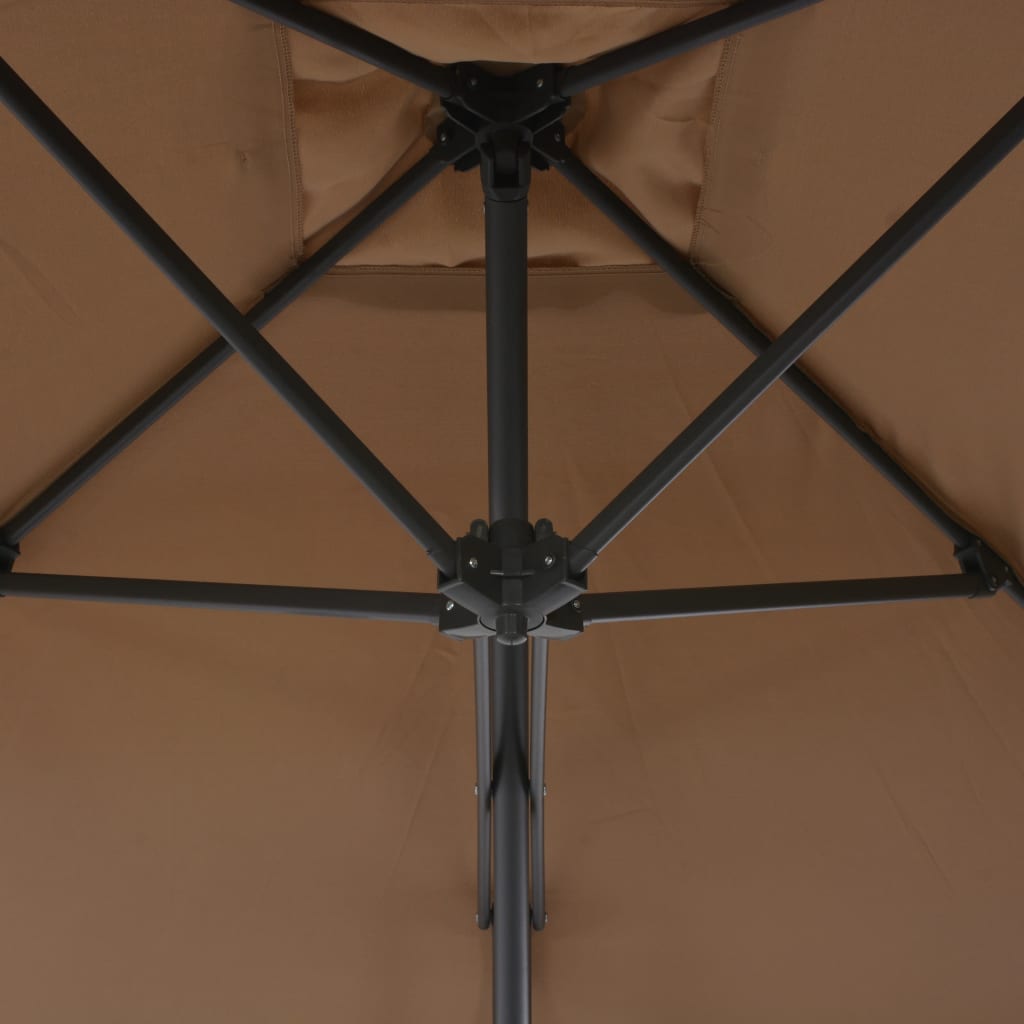 vidaXL Sonnenschirm mit Stahlmast 250 x 250 cm Taupe