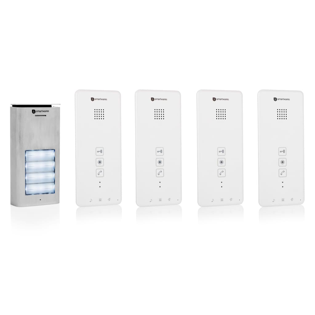 Smartwares Audio-Türsprechanlage für 4 Wohnungen 20,5x8,6x2,1 cm Weiß