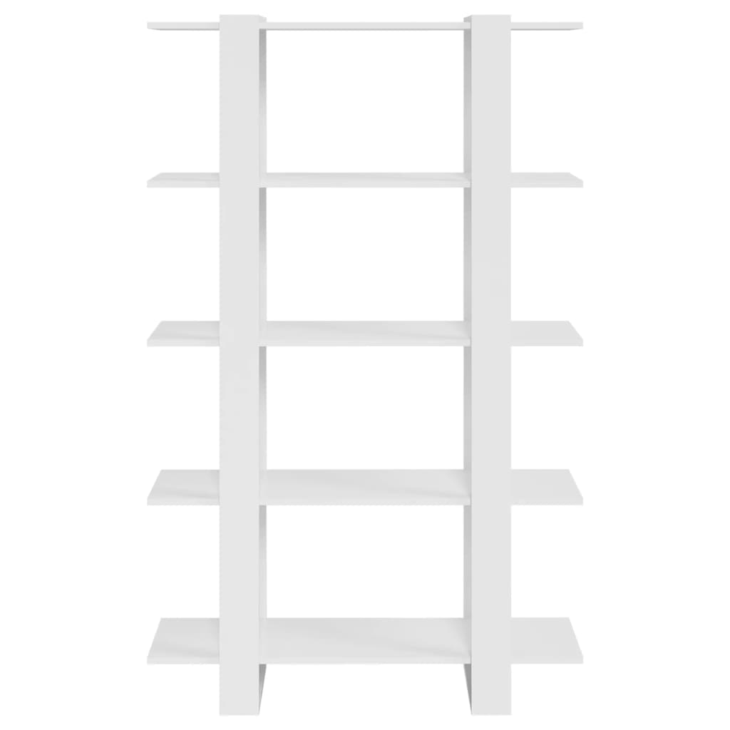 vidaXL Bücherregal/Raumteiler Hochglanz-Weiß 100x30x160 cm