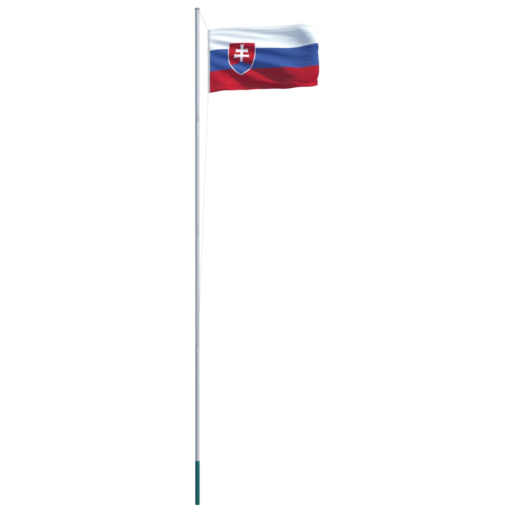 vidaXL Flagge der Slowakei und Mast Aluminium 6,2 m