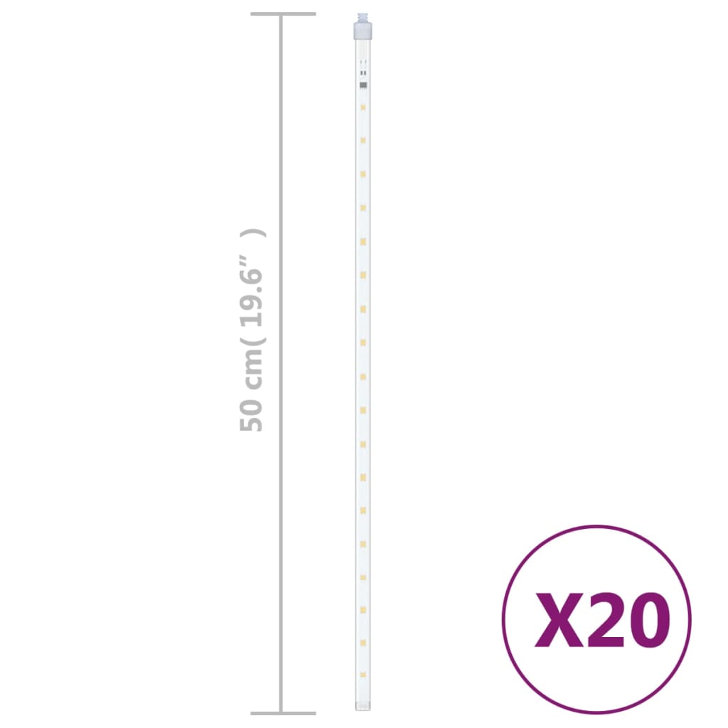 vidaXL LED Meteor-Lichter 20 Stk. 50 cm Warmweiß 720 LEDs