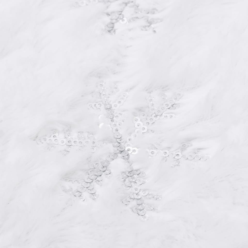 vidaXL Luxus-Weihnachtsbaumdecke Weiß 90 cm Kunstpelz