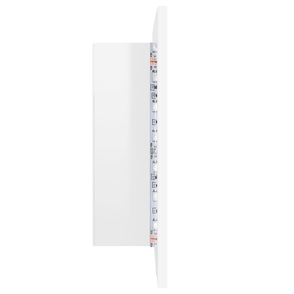 vidaXL LED-Bad-Spiegelschrank Hochglanz-Weiß 60x12x45 cm Acryl