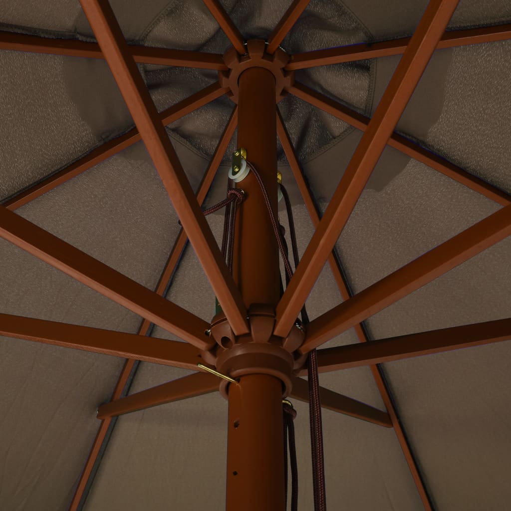 vidaXL Sonnenschirm mit Holzmast 330 cm Taupe