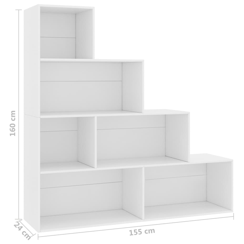 vidaXL Bücherregal/Raumteiler Weiß 155x24x160 cm Holzwerkstoff