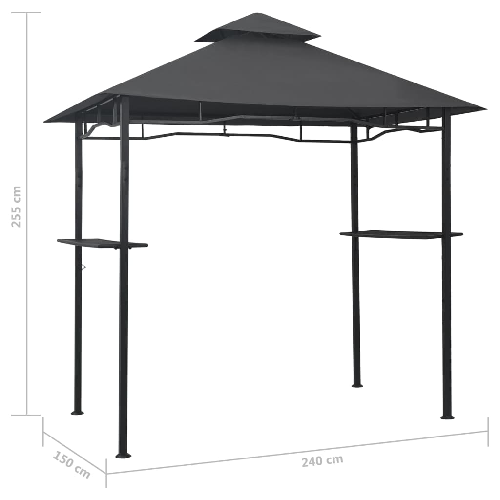 vidaXL BBQ-Pavillon 240x150x255 cm Anthrazit Stahl