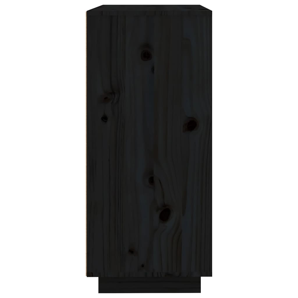 vidaXL Sideboard Schwarz 60x35x80 cm Massivholz Kiefer