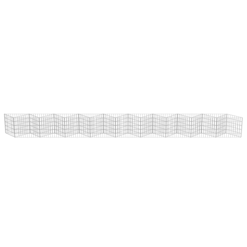 vidaXL Gabionenwand Verzinkter Stahl 630×30×50 cm