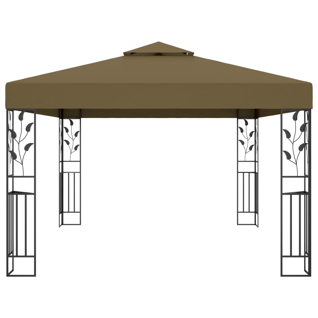 vidaXL Pavillon mit Doppeldach 3x4 m Taupe 180 g/m²