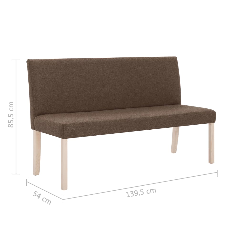 vidaXL Sitzbank 139,5 cm Braun Polyester