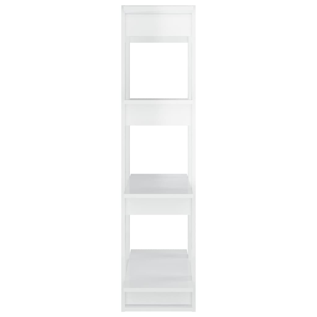 vidaXL Bücherregal/Raumteiler Hochglanz-Weiß 80x30x123,5cm