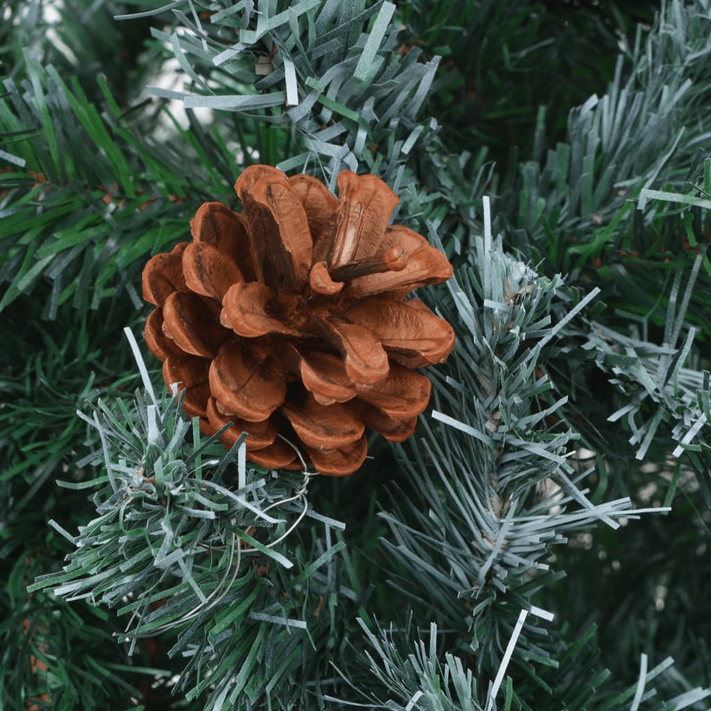 vidaXL Weihnachtsbaum Gefrostet mit Beleuchtung Kugeln Zapfen 150 cm