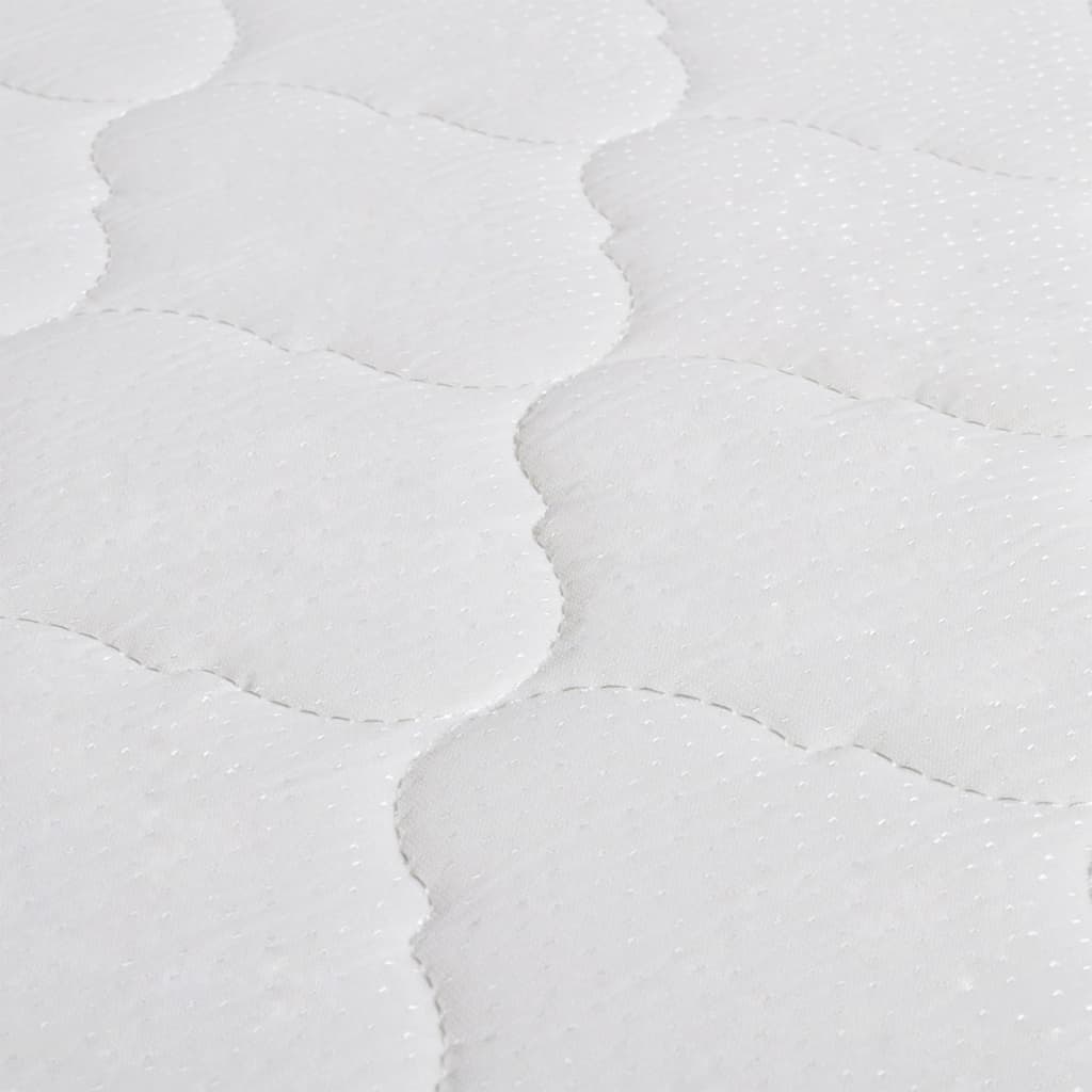 vidaXL Bett mit Memory-Schaum-Matratze Weiß Kunstleder 140x200 cm