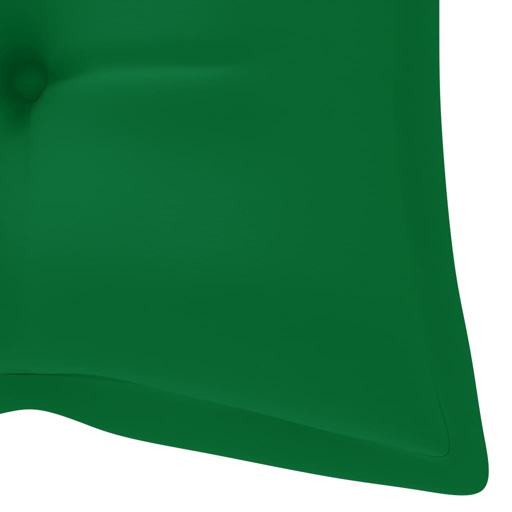 vidaXL Hollywoodschaukel mit Grüner Auflage 170 cm Massivholz Teak