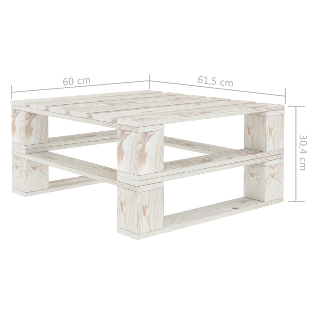 vidaXL Outdoor-Tisch Paletten Holz Weiß