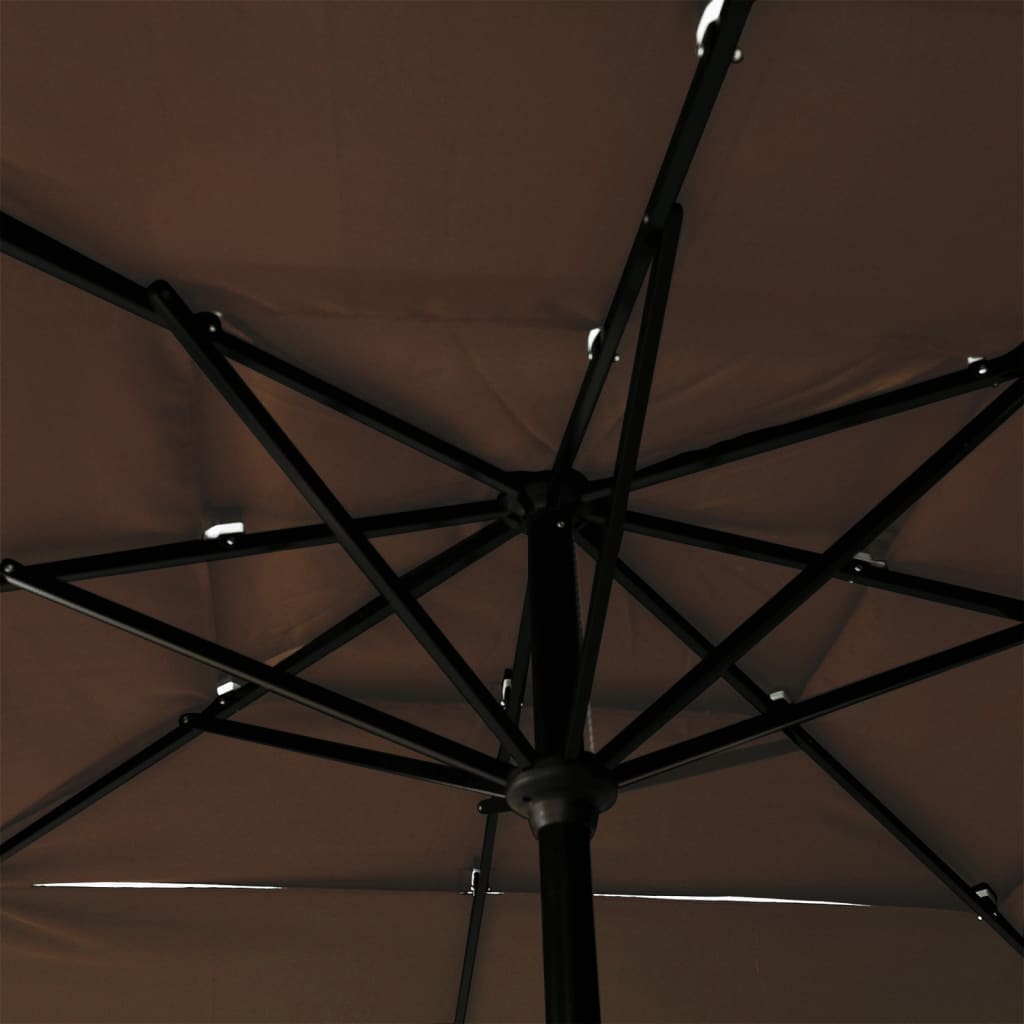 vidaXL Sonnenschirm mit Aluminium-Mast 3-lagig Taupe 2,5x2,5 m