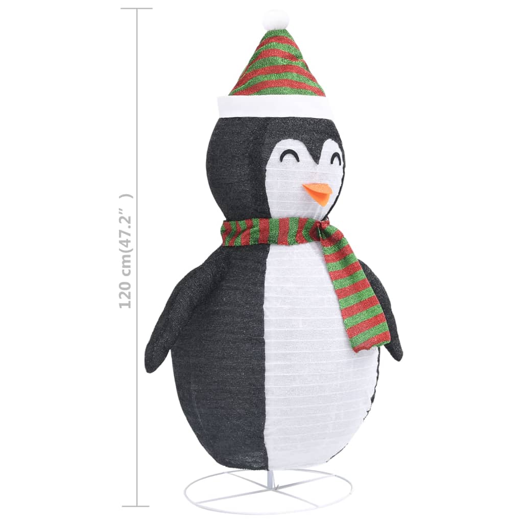 vidaXL Weihnachtsdeko Pinguin LED Luxus-Gewebe 120 cm