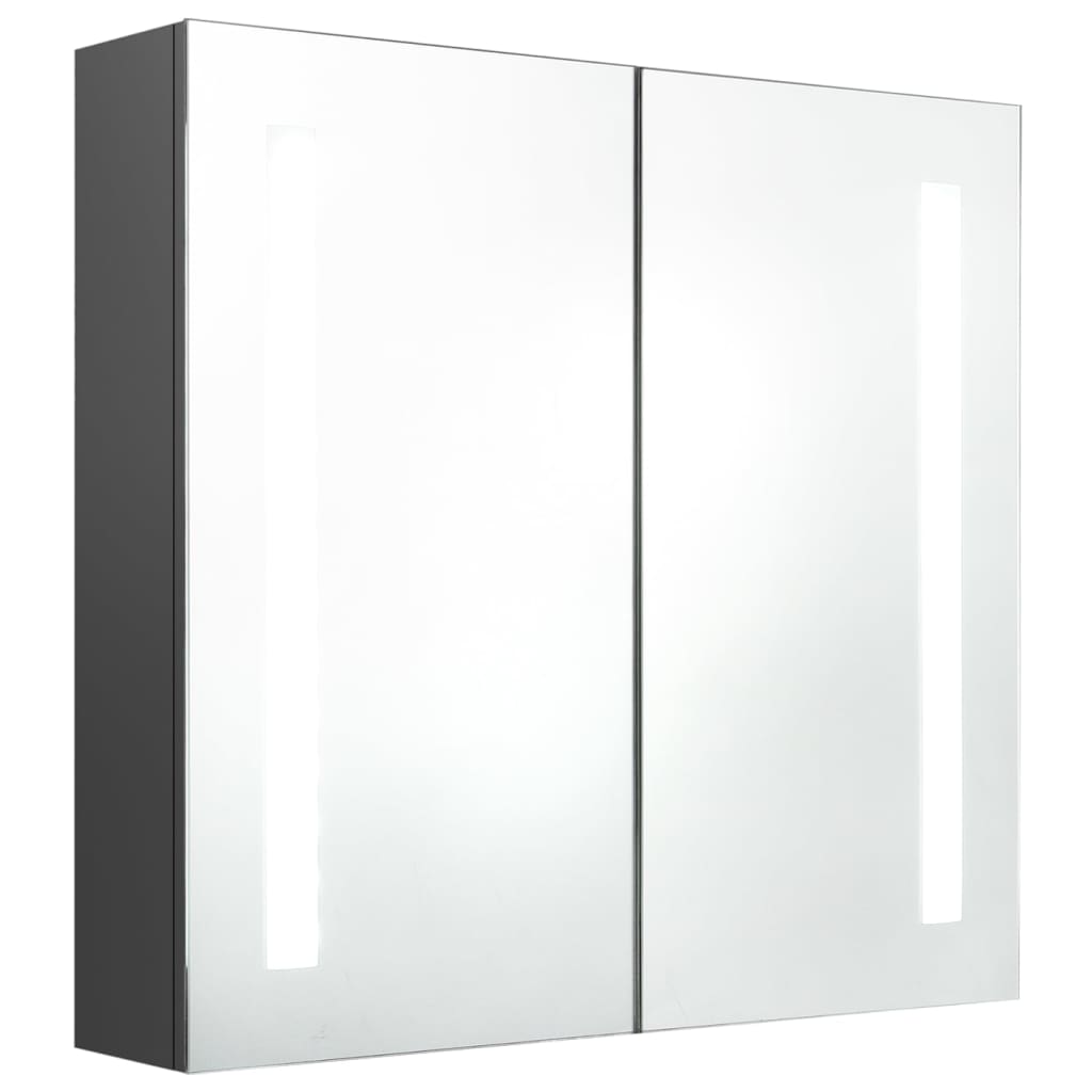vidaXL LED-Spiegelschrank fürs Bad Grau 62x14x60 cm