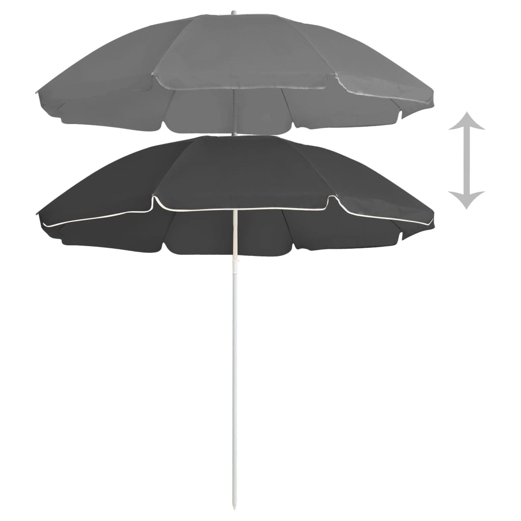 vidaXL Sonnenschirm mit Stahlmast Anthrazit 180 cm