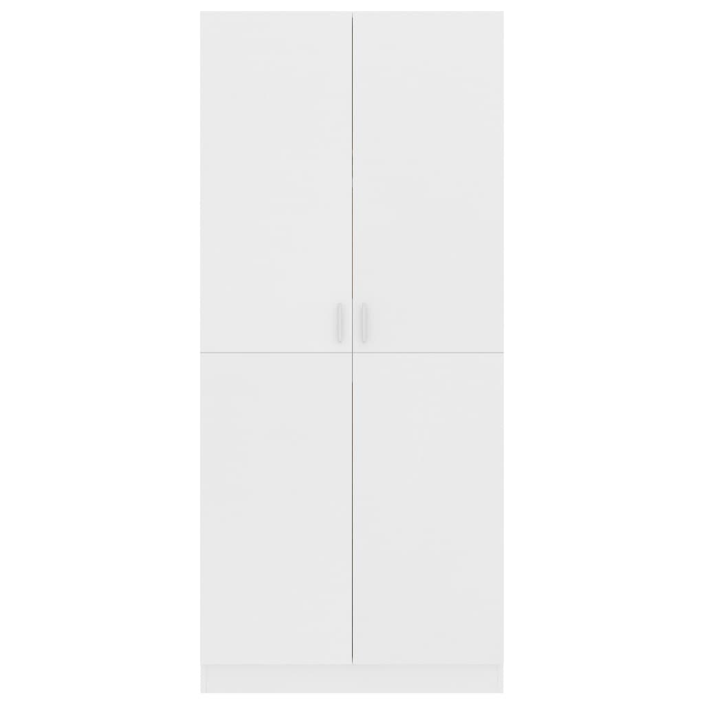 vidaXL Kleiderschrank Weiß 80x52x180 cm Holzwerkstoff