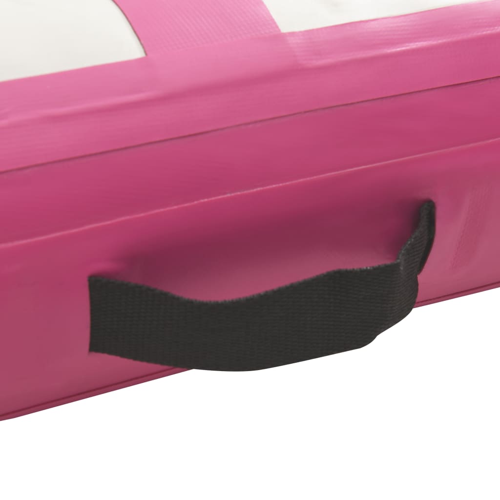 vidaXL Aufblasbare Gymnastikmatte mit Pumpe 400x100x20 cm PVC Rosa