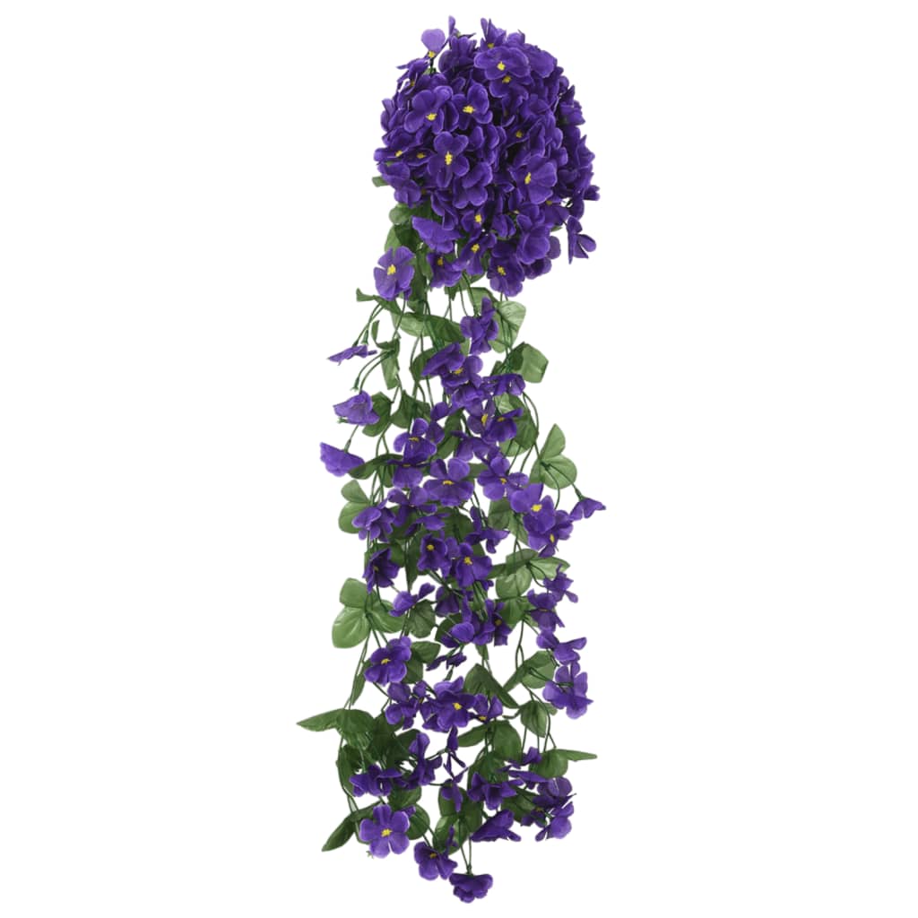 vidaXL Künstliche Blumengirlanden 3 Stk. Dunkellila 85 cm