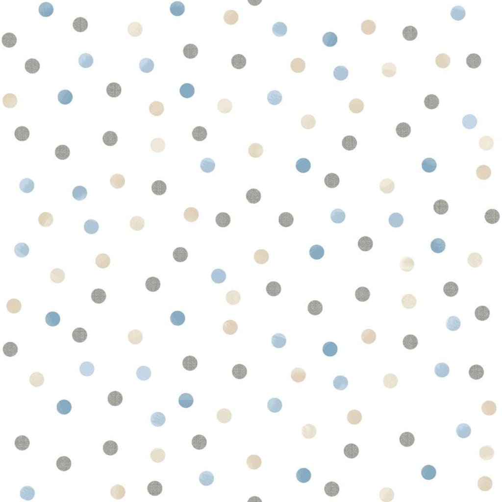 Noordwand Tapete Mondo baby Confetti Dots Weiß, Blau, Grau und Beige