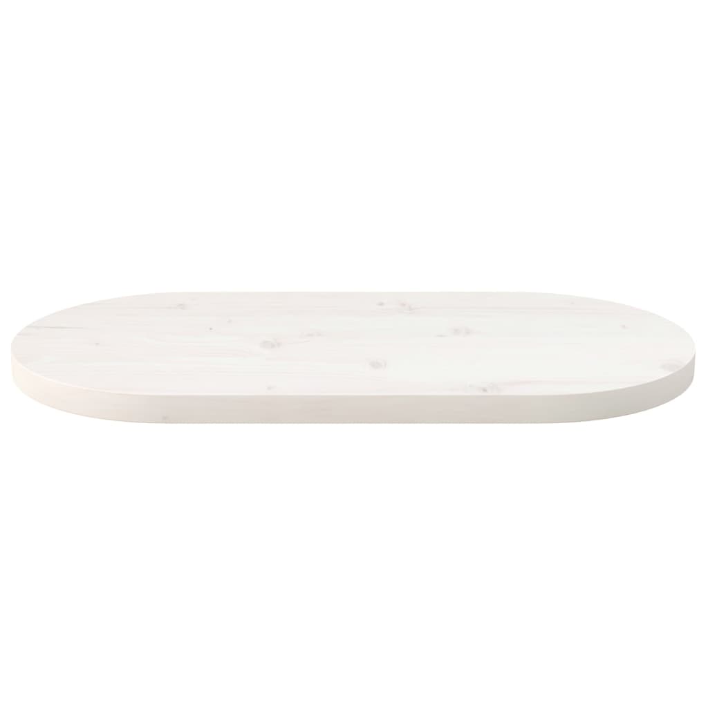 vidaXL Tischplatte Weiß 60x30x2,5 cm Massivholz Kiefer Oval