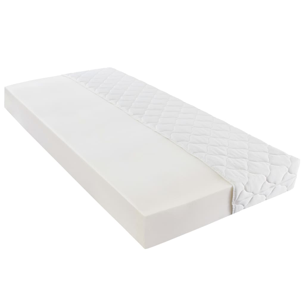 vidaXL Bett mit Matratze Grau und Weiß Kunstleder 180 x 200 cm