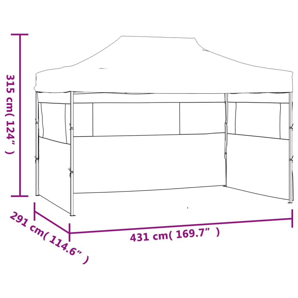 vidaXL Partyzelt Faltbar mit 3 Seitenteilen 3x4,5 m Weiß