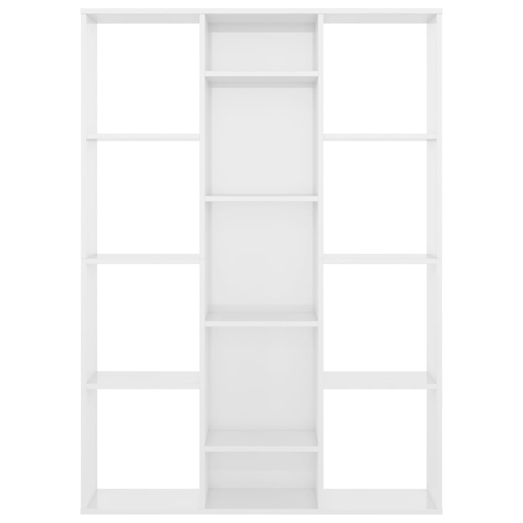 vidaXL Raumteiler/Bücherregal Hochglanz-Weiß 100x24x140 cm