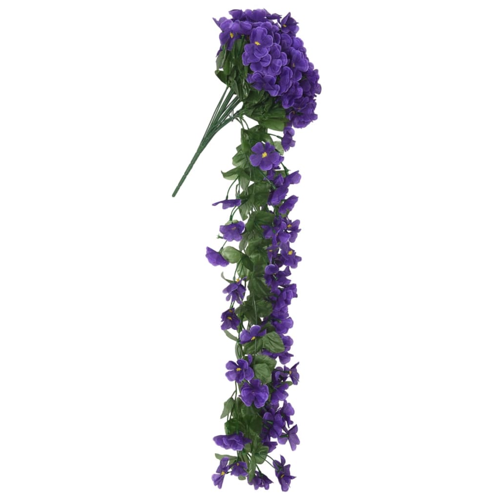 vidaXL Künstliche Blumengirlanden 3 Stk. Dunkellila 85 cm