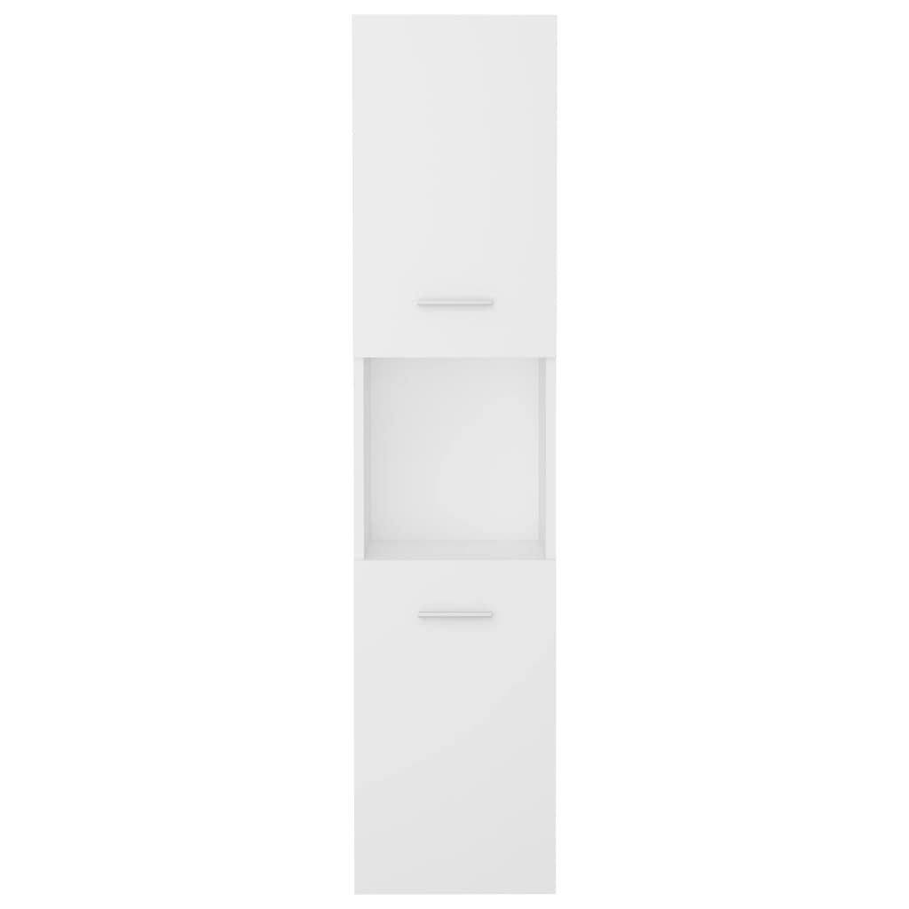 vidaXL Badezimmerschrank Weiß 30x30x130 cm Holzwerkstoff