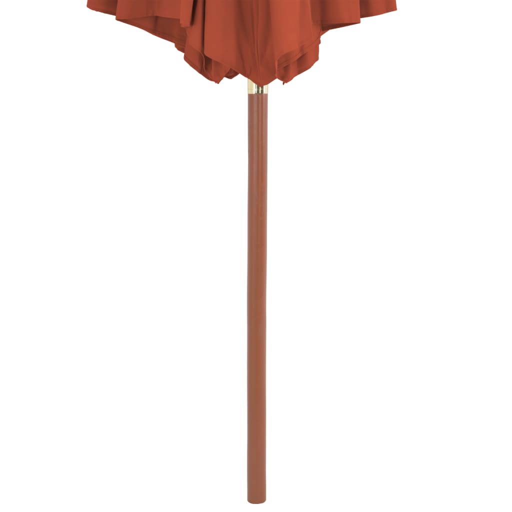 vidaXL Sonnenschirm mit Holz-Mast 300 cm Terrakotta