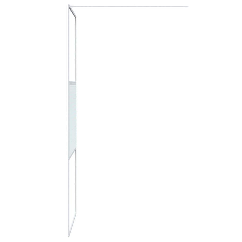 vidaXL Duschwand für Begehbare Dusche Weiß 80x195 cm ESG-Klarglas