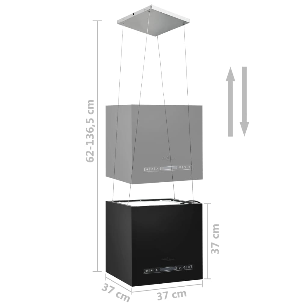 vidaXL Hängende Inselhaube Touch-Sensor LCD 37 cm Beschichteter Stahl