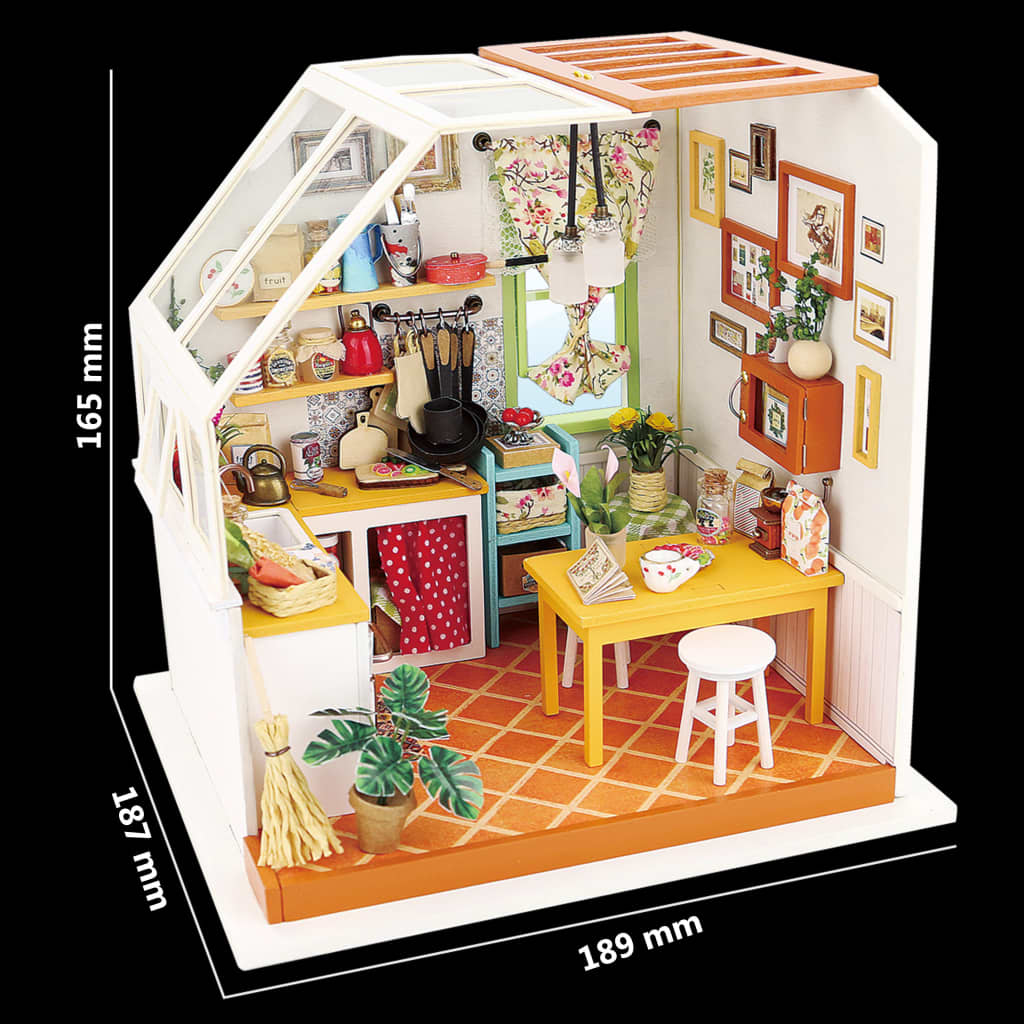 Robotime Miniatur Modellbausatz Jason´s Kitchen mit LED-Beleuchtung
