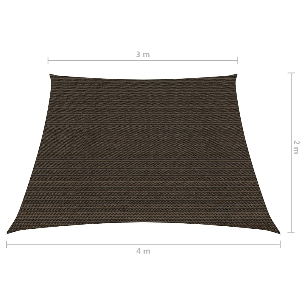 vidaXL Sonnensegel 160 g/m² Braun 3/4x2 m HDPE