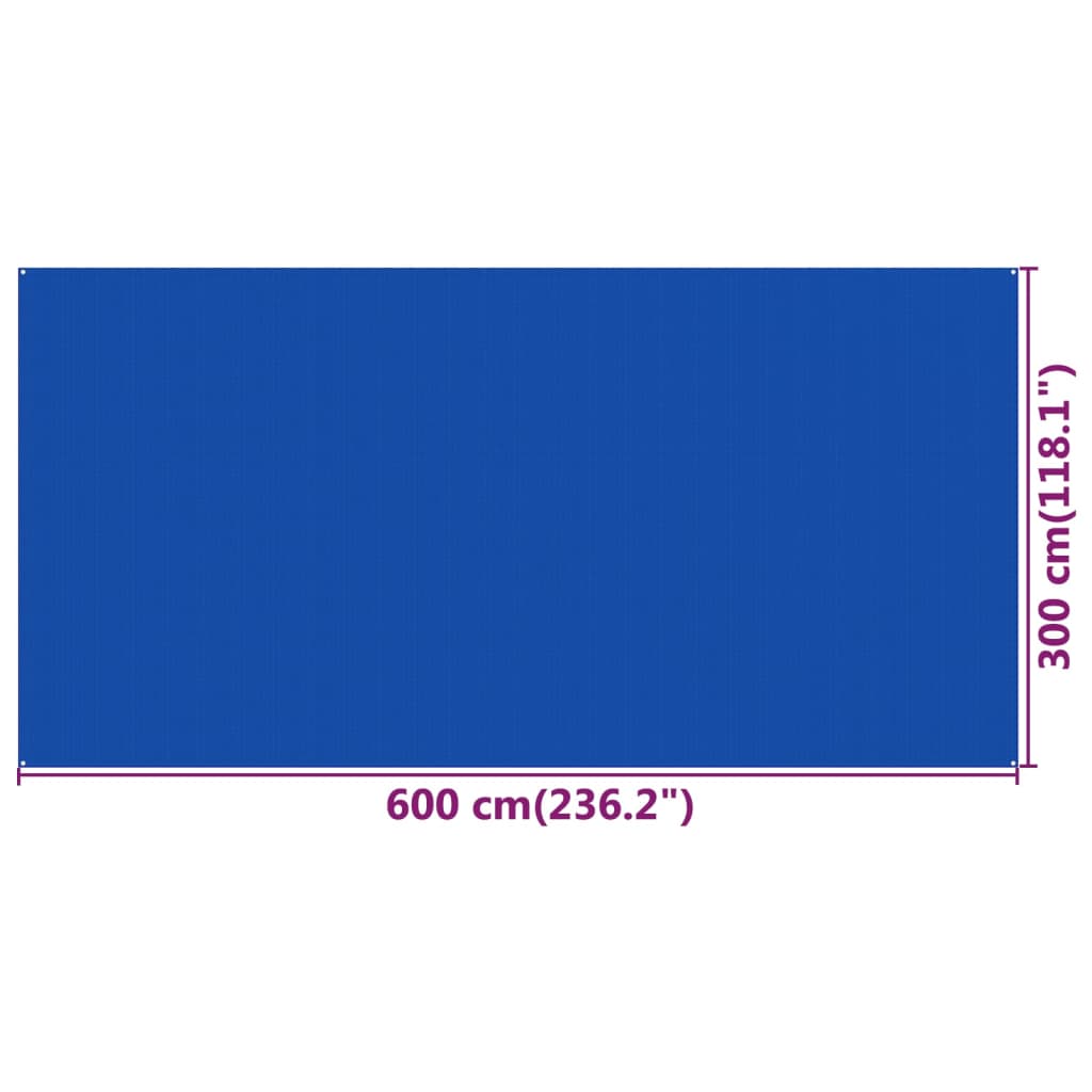 vidaXL Zeltteppich 300x600 cm Blau HDPE