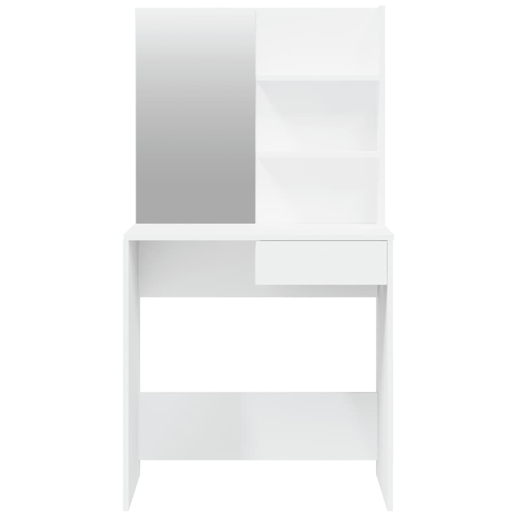 vidaXL Schminktisch mit Spiegel Weiß 74,5x40x141 cm