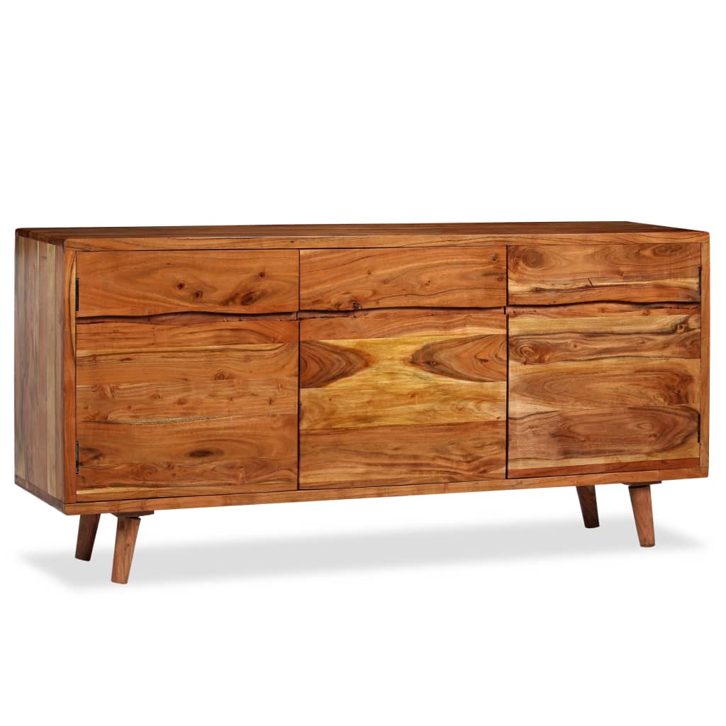 vidaXL Sideboard Massivholz mit geschnitzten Türen 160×40×75 cm