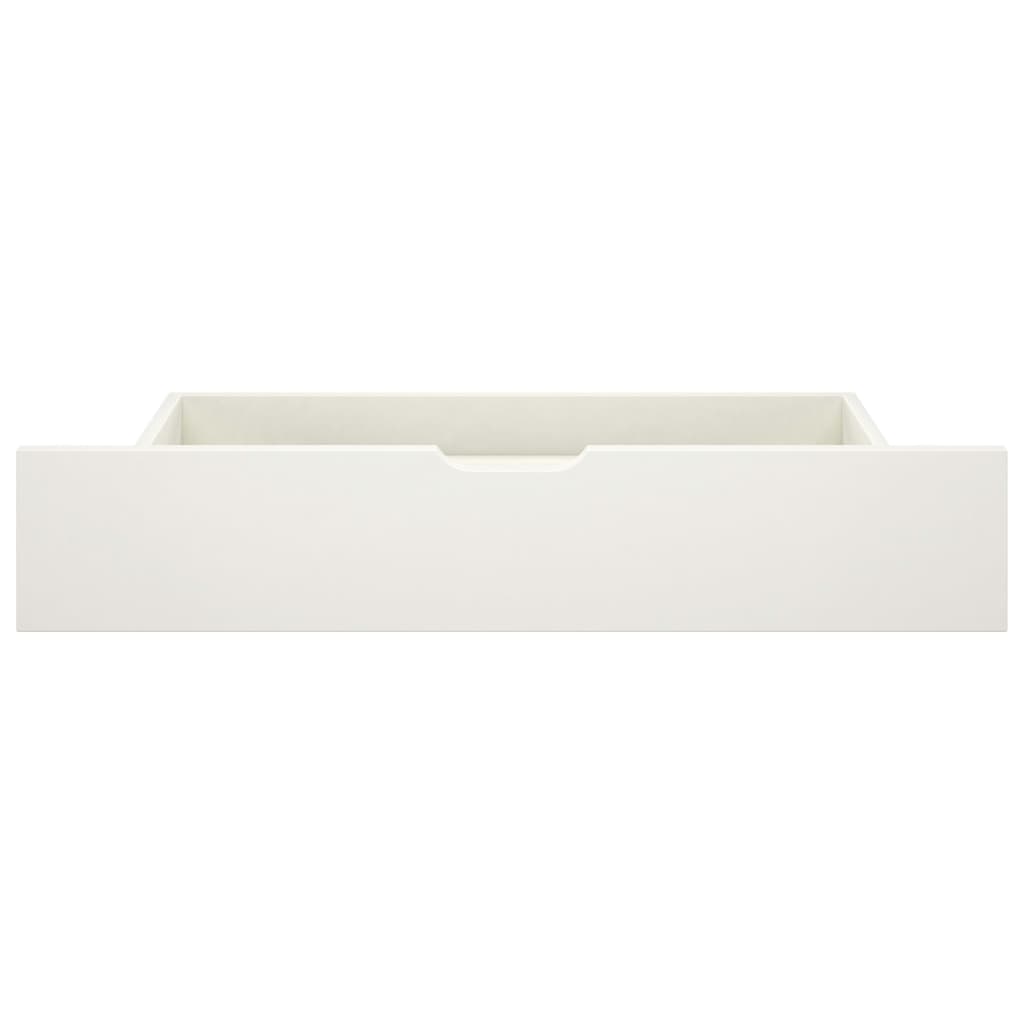 vidaXL Massivholzbett mit 2 Schubladen Weiß Kiefer 160x200 cm